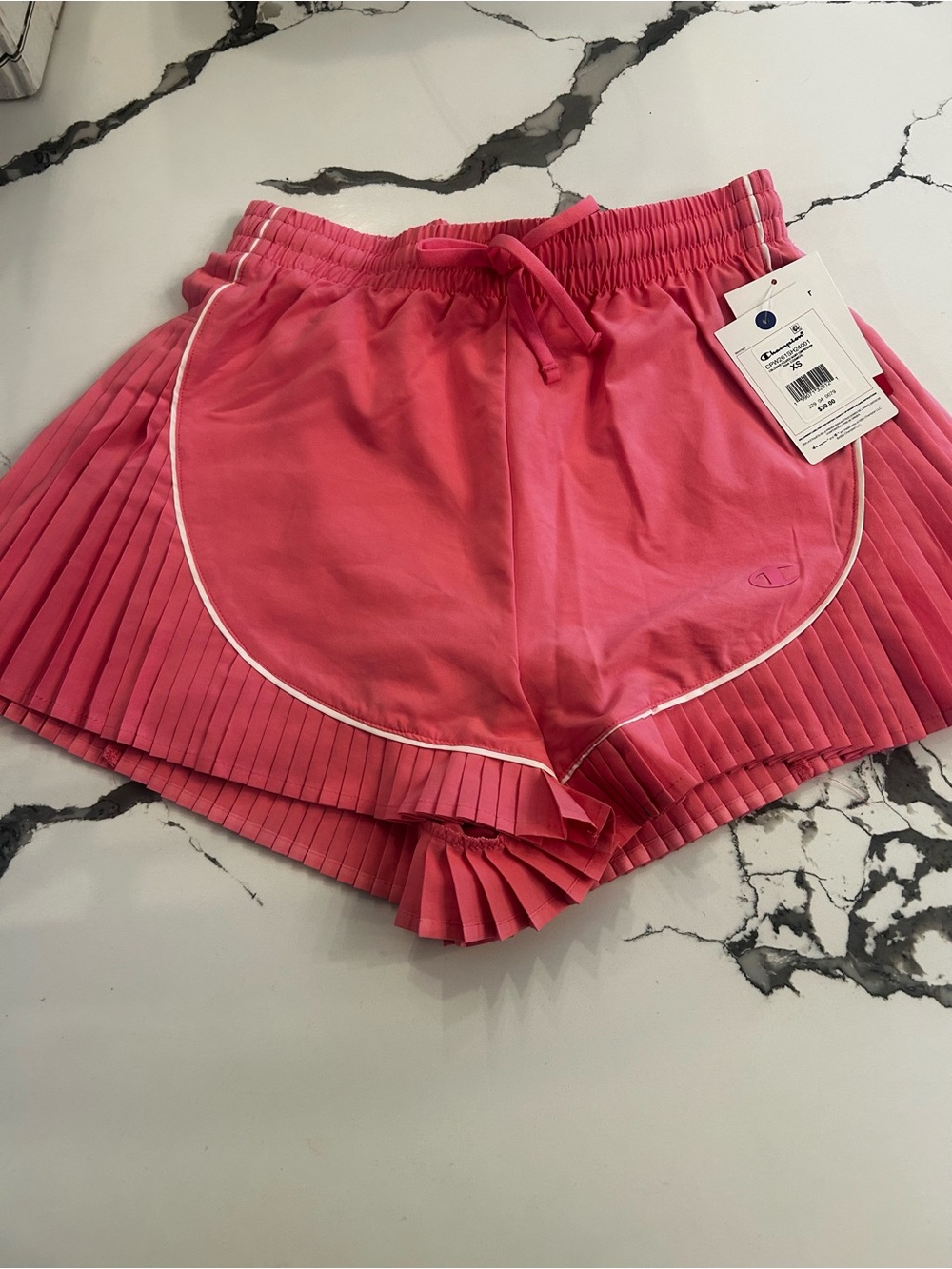 Champion Pink Pleated Athletic Skort with White Piping